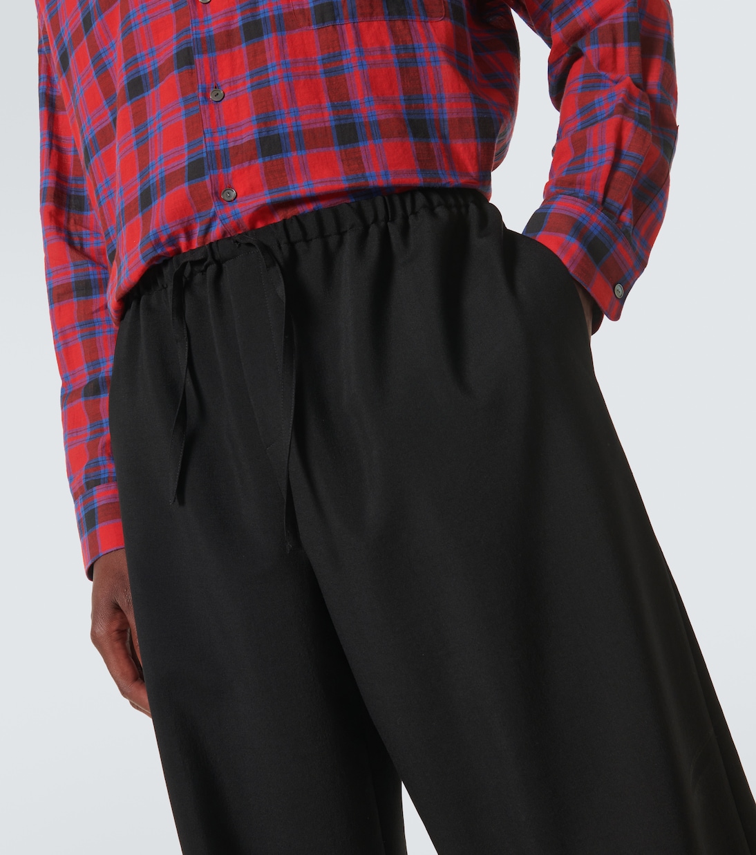 Weite Mid-Rise-Hose Donatello aus Wolle und Mohair | The Row