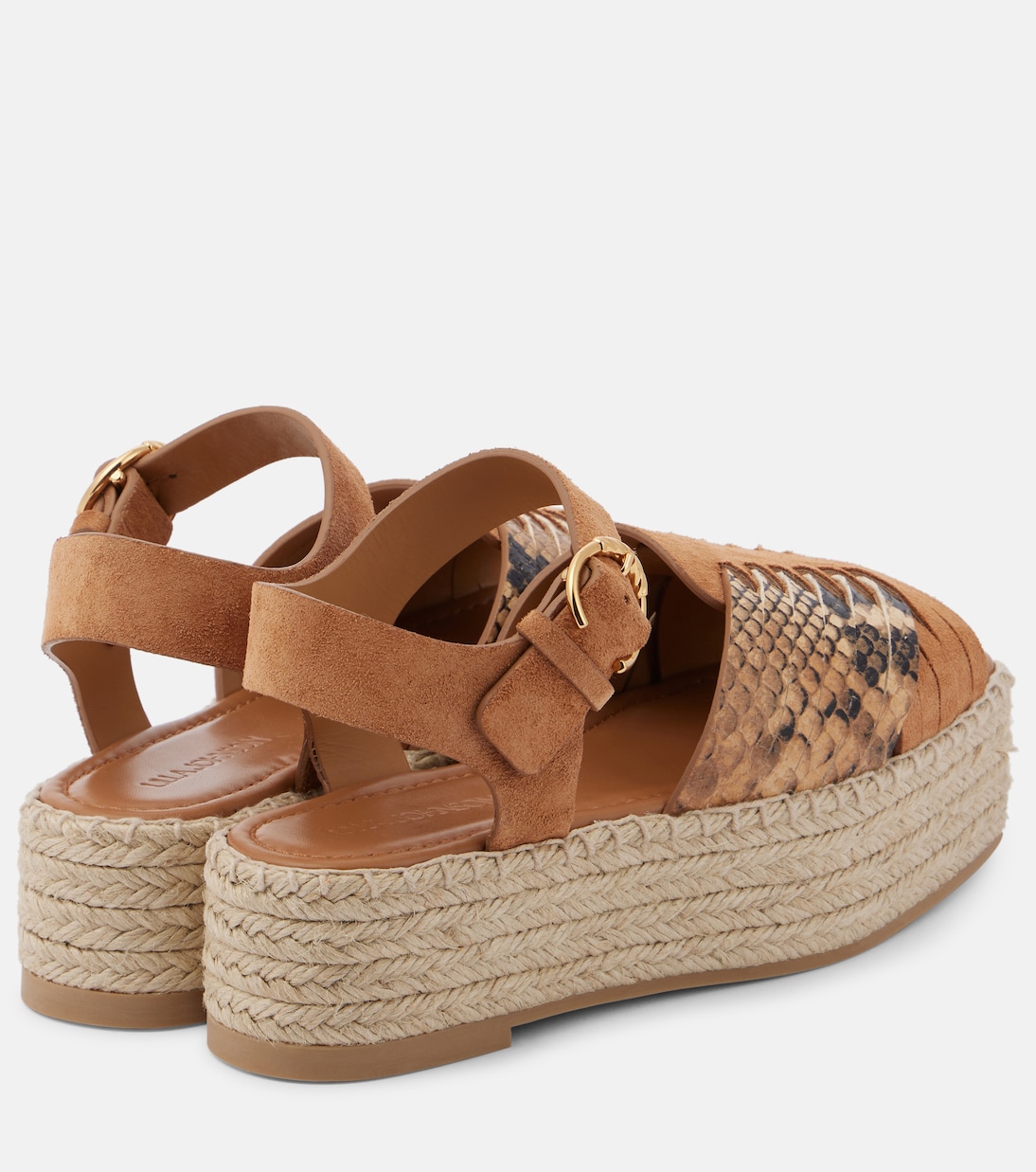 Stivaletti in pelle effetto serpente Ulla Johnson Elsa con zeppa spagnola