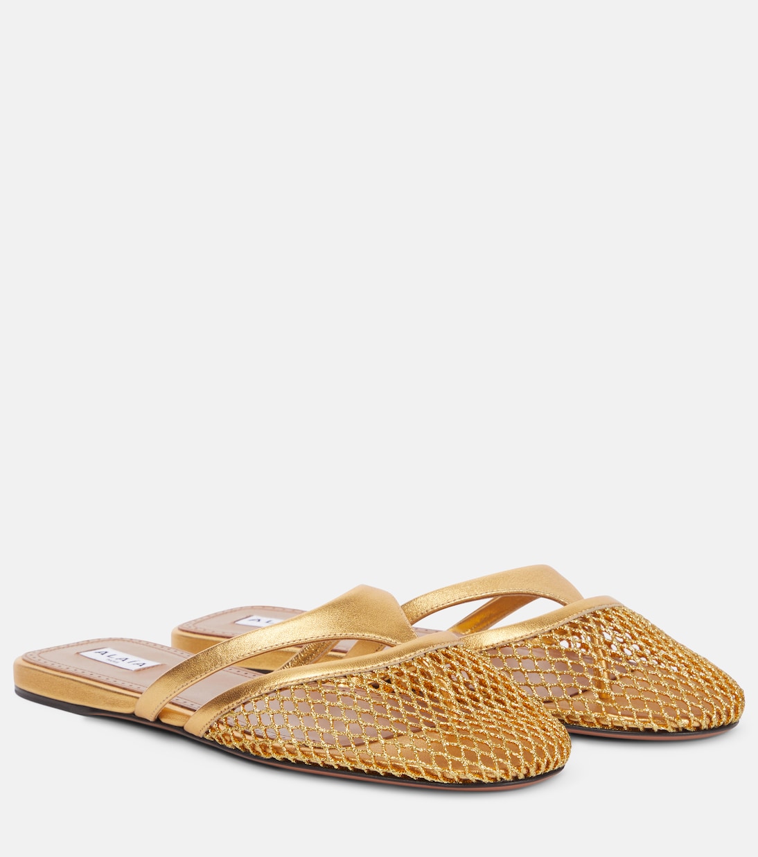 Infradito leather and fishnet mules | Alaïa