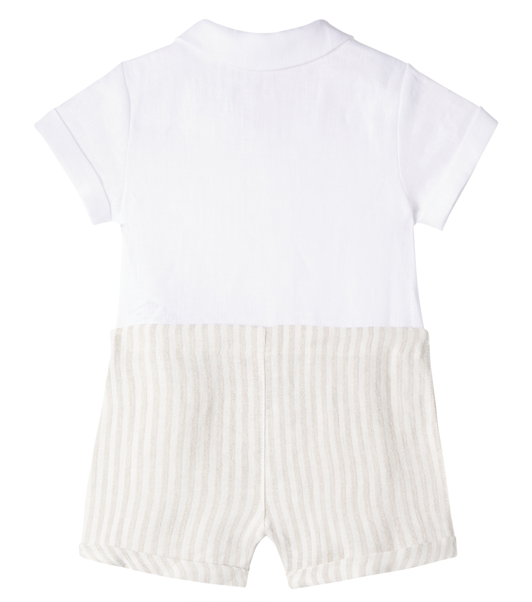 Baby - Tuta corta in lino a righe | Il Gufo