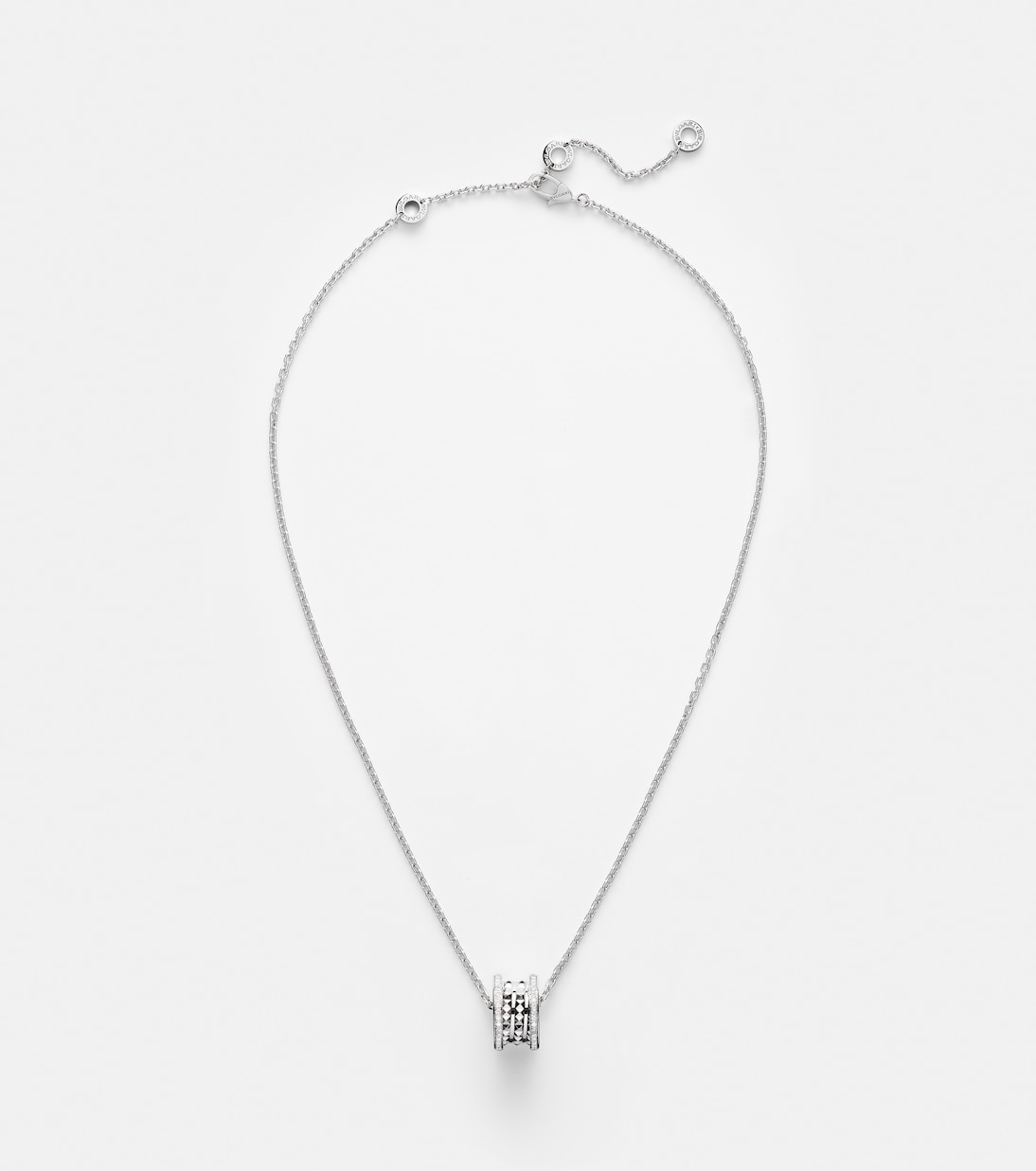 Collana B.zero1 in oro bianco 18kt con diamanti | Bvlgari