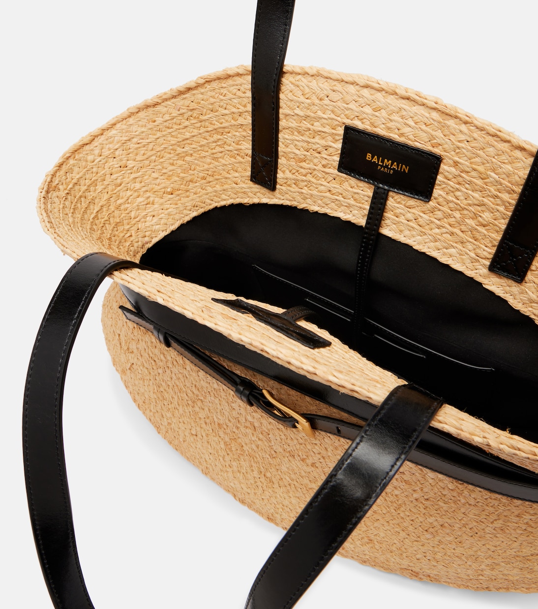 Bolso Shuffle Medium de rafia | Balmain