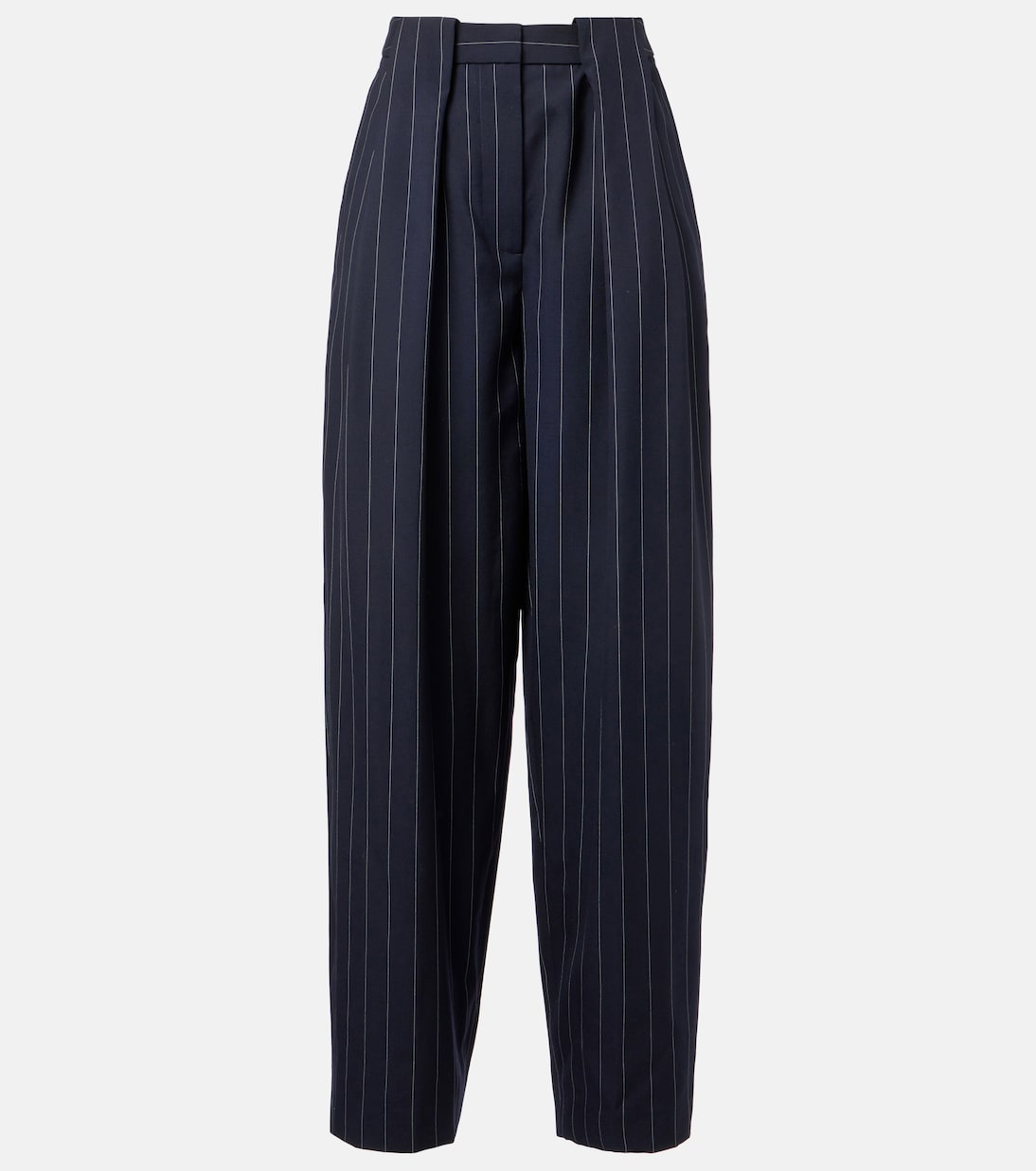 Pantalones tapered de lana con raya diplomática | Stella McCartney