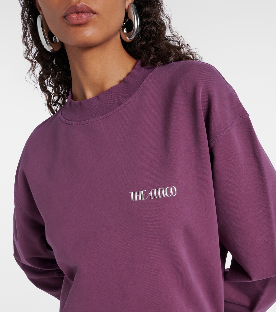 Abito corto in misto cotone con ruches | The Attico
