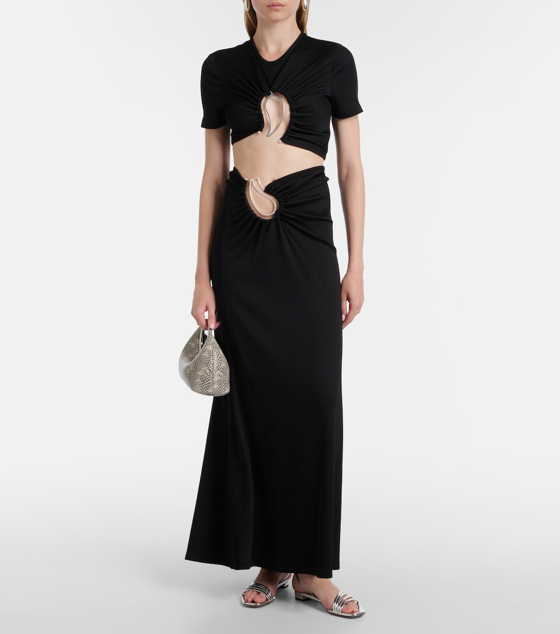 Paisley cropped gathered T-shirt | Christopher Esber