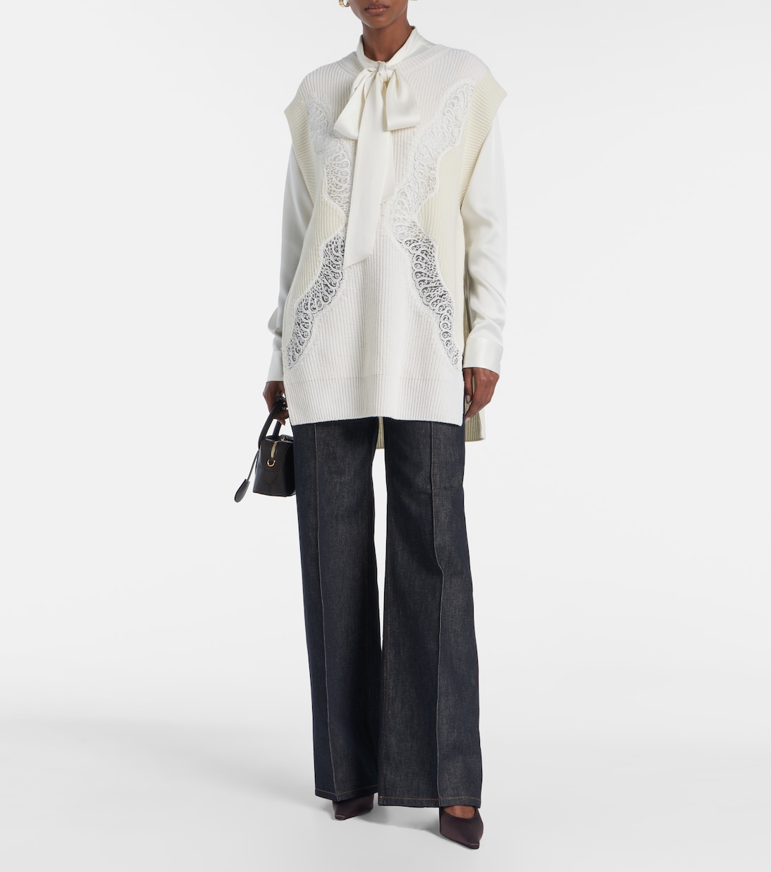Virgin wool lace sweater vest | Stella McCartney