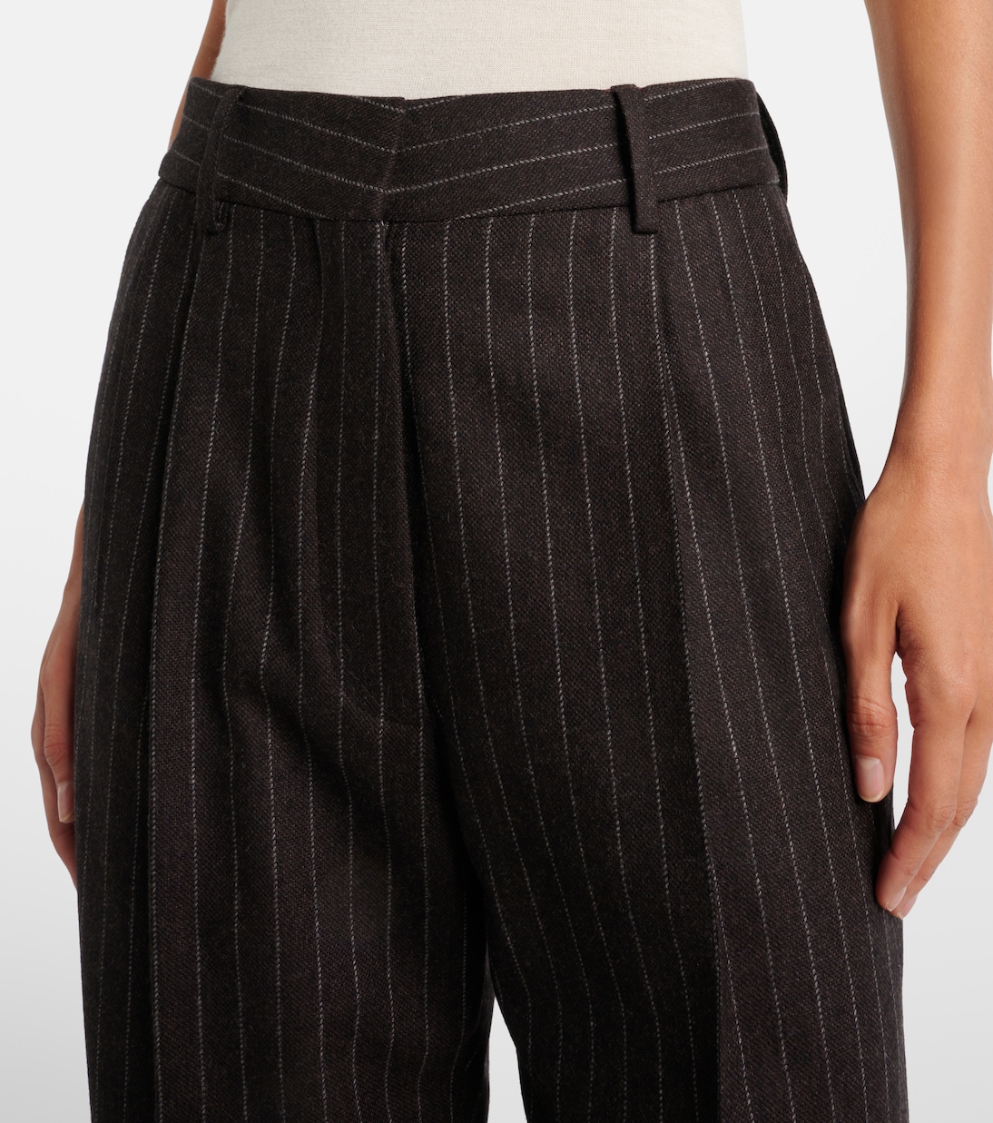Fox wool and cashmere straight pants | Blazé Milano