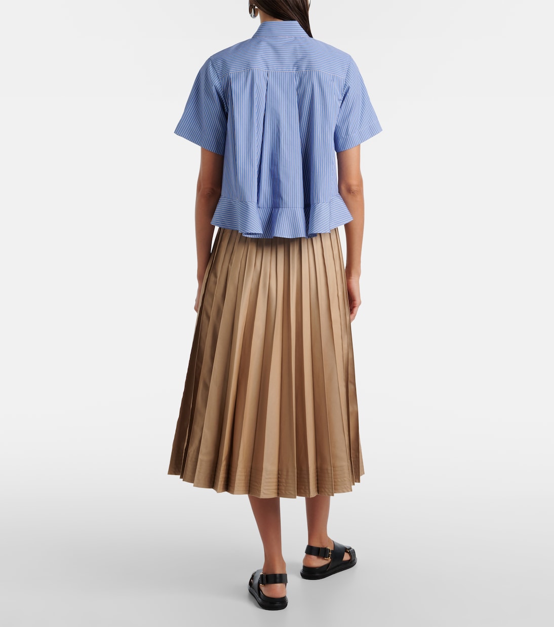 Striped cotton poplin shirt  | Sacai