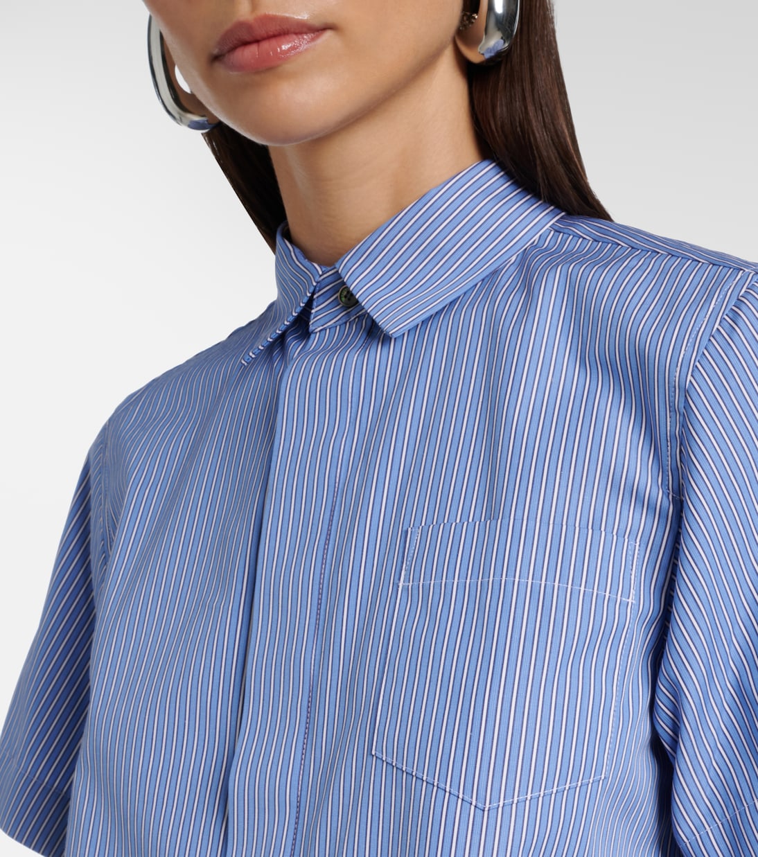 Striped cotton poplin shirt  | Sacai