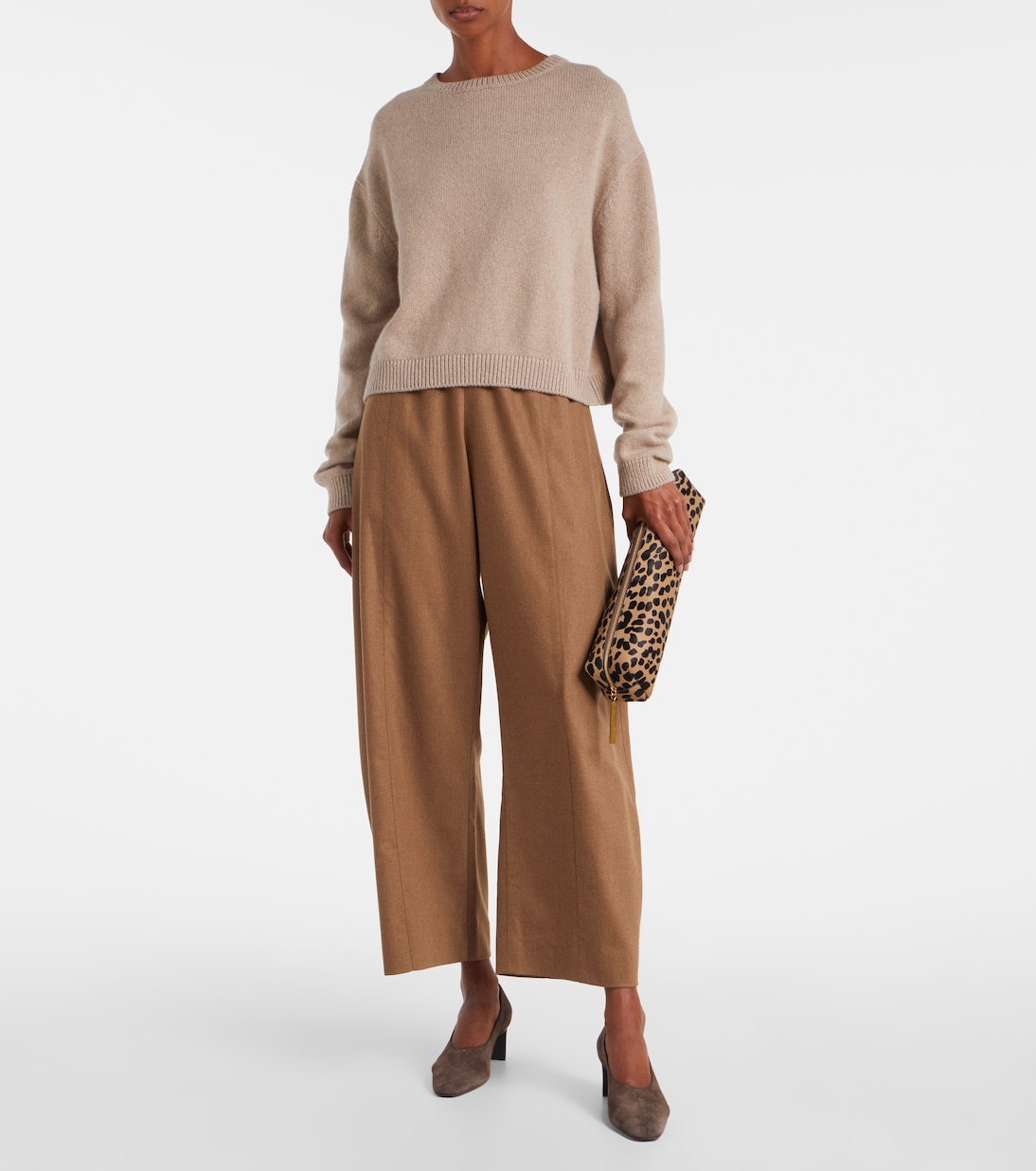 Clover mid-rise wool barrel-leg pants | Khaite
