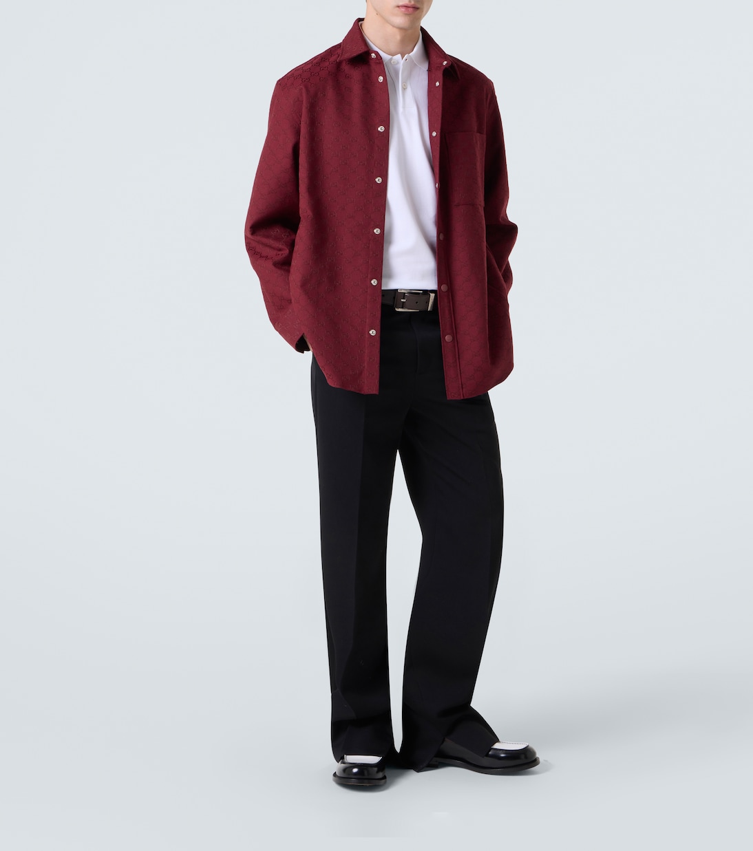 Camisa en mezcla de algodón con GG | Gucci