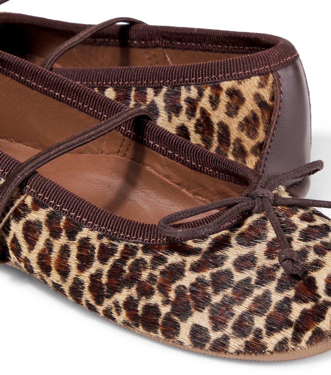 Ballerines en cuir façon poulain à motif léopard | PèPè