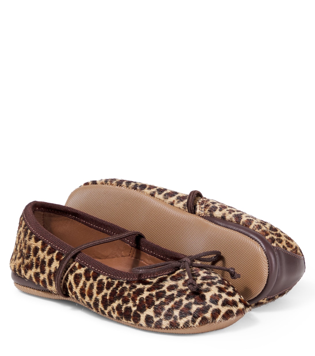 Ballerines en cuir façon poulain à motif léopard | PèPè