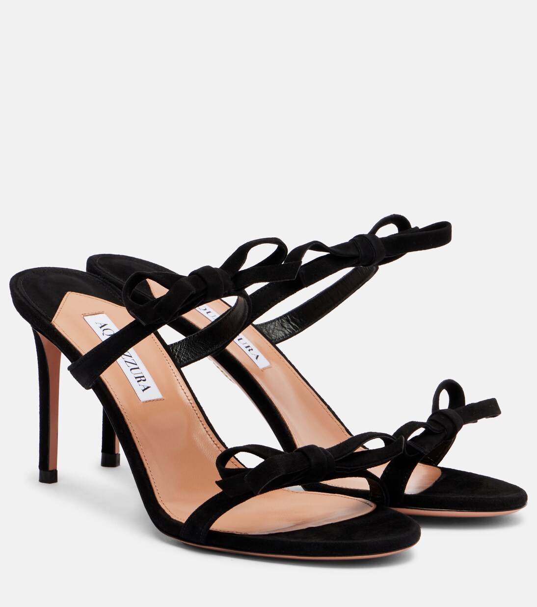 Soave 85 bow-detail suede mules | Aquazzura