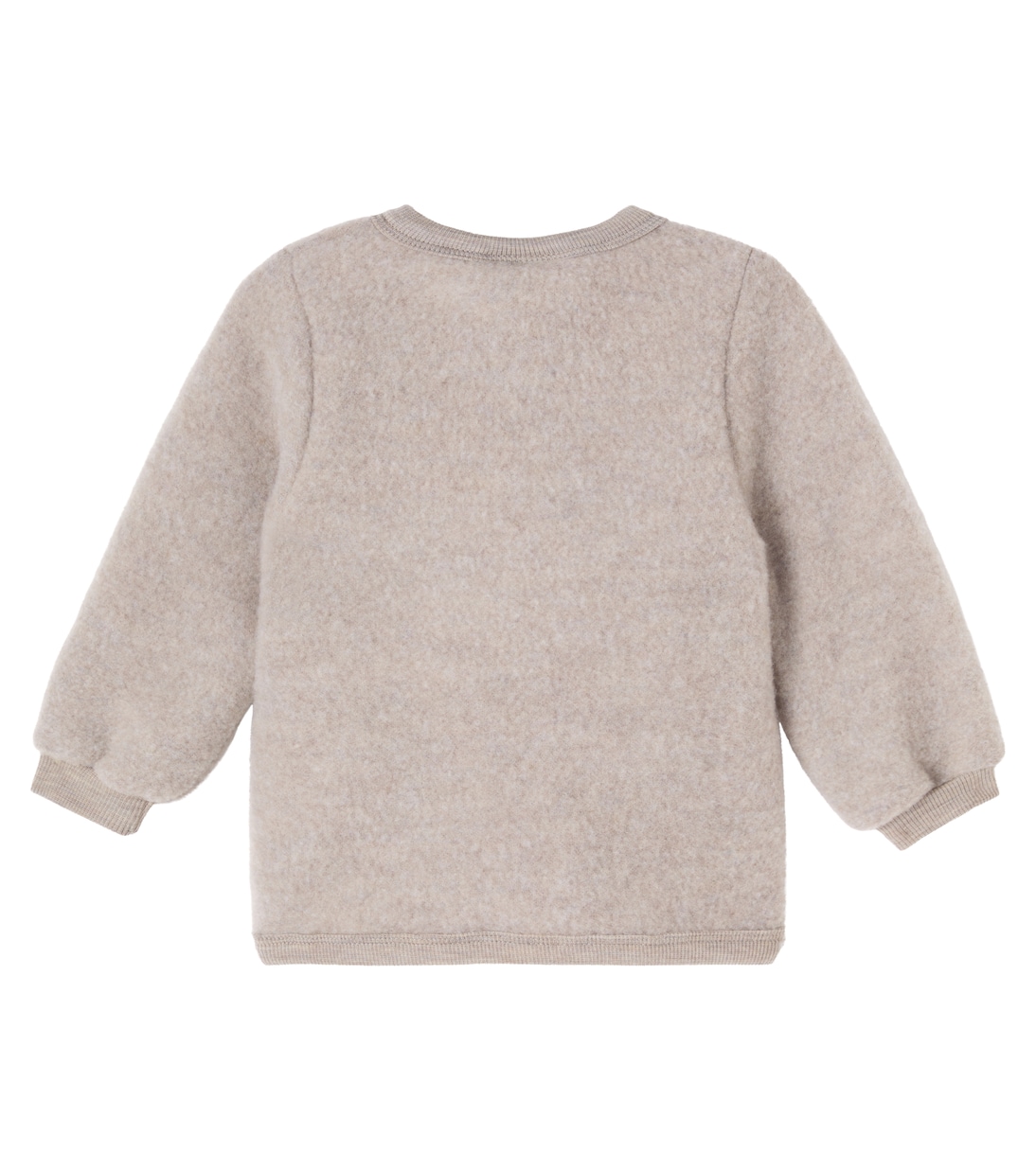 Baby Kari wool fleece cardigan | Wheat