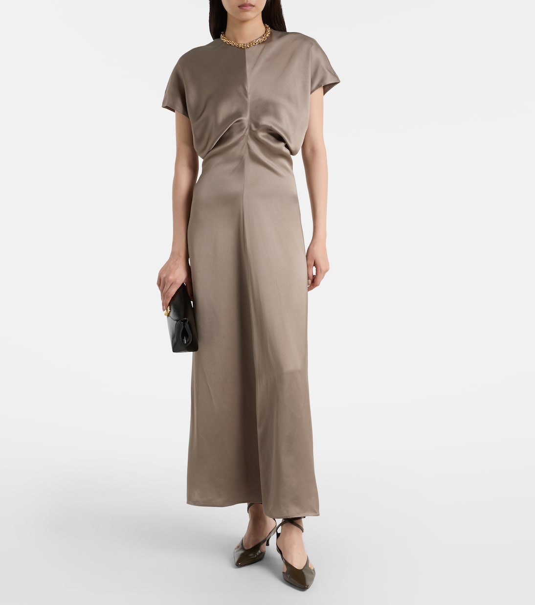 Draped satin maxi dress | Toteme