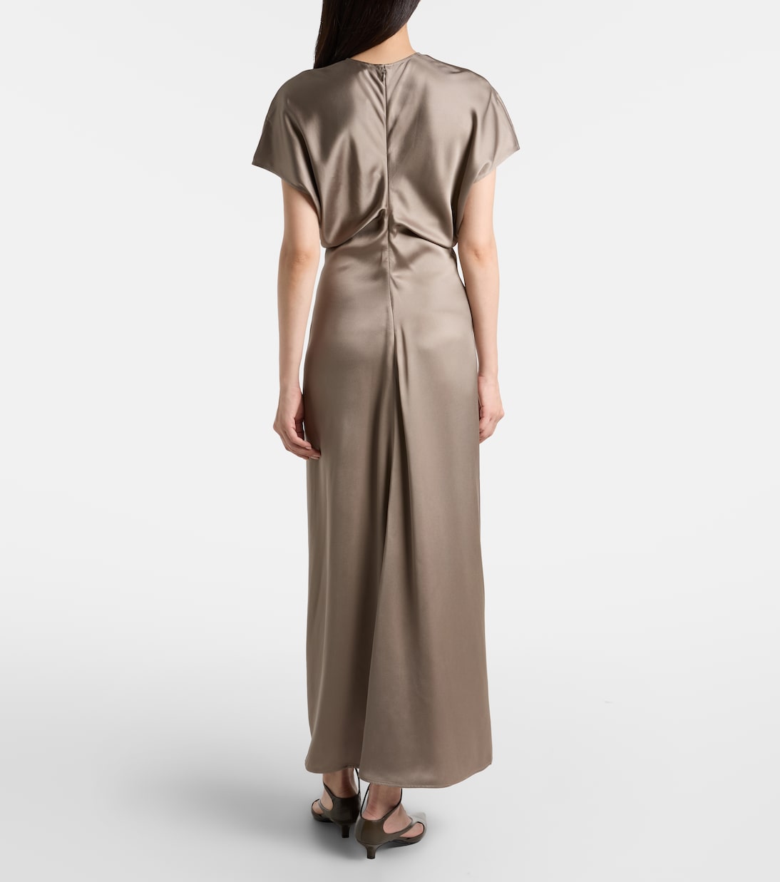 Draped satin maxi dress | Toteme