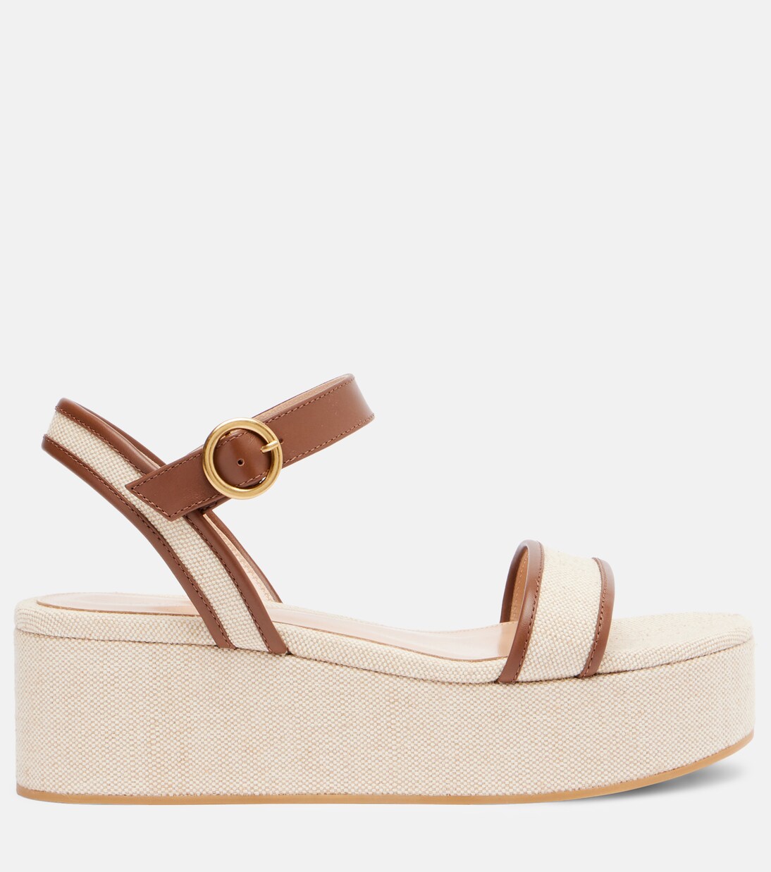 Sandalen aus Canvas mit Leder | Gianvito Rossi