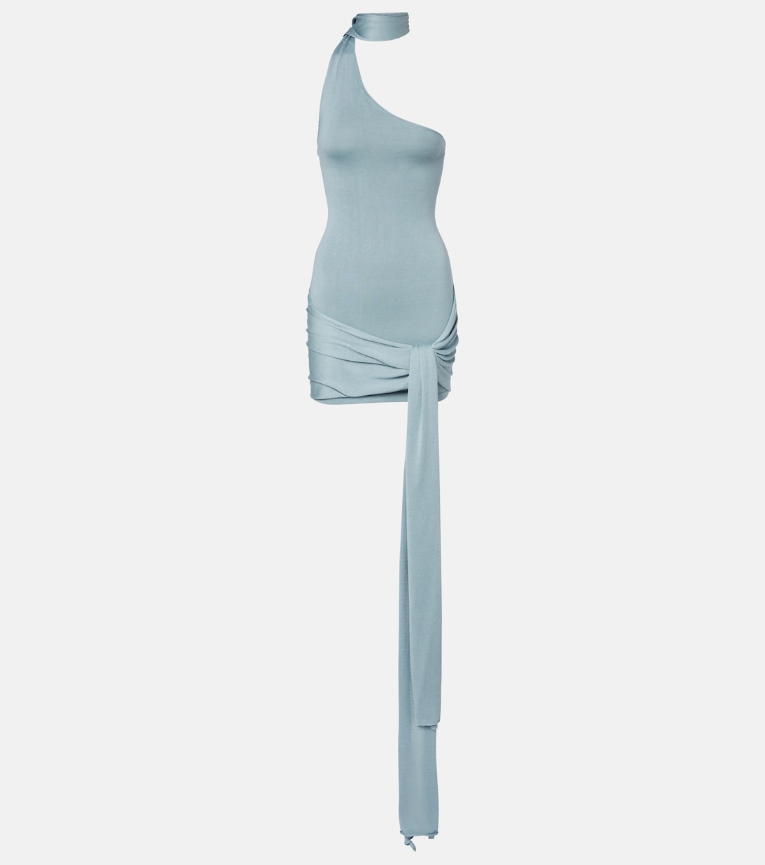Scarf-detail silk-blend jersey minidress | Aya Muse
