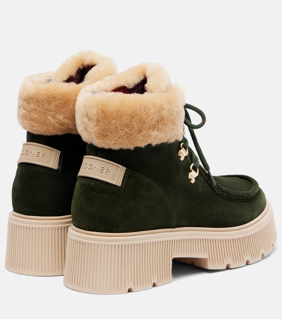 Turin shearling-trimmed suede lace-up boots | Bogner