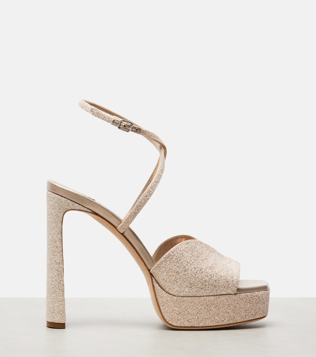 Karli 125 glitter platform sandals | Jimmy Choo