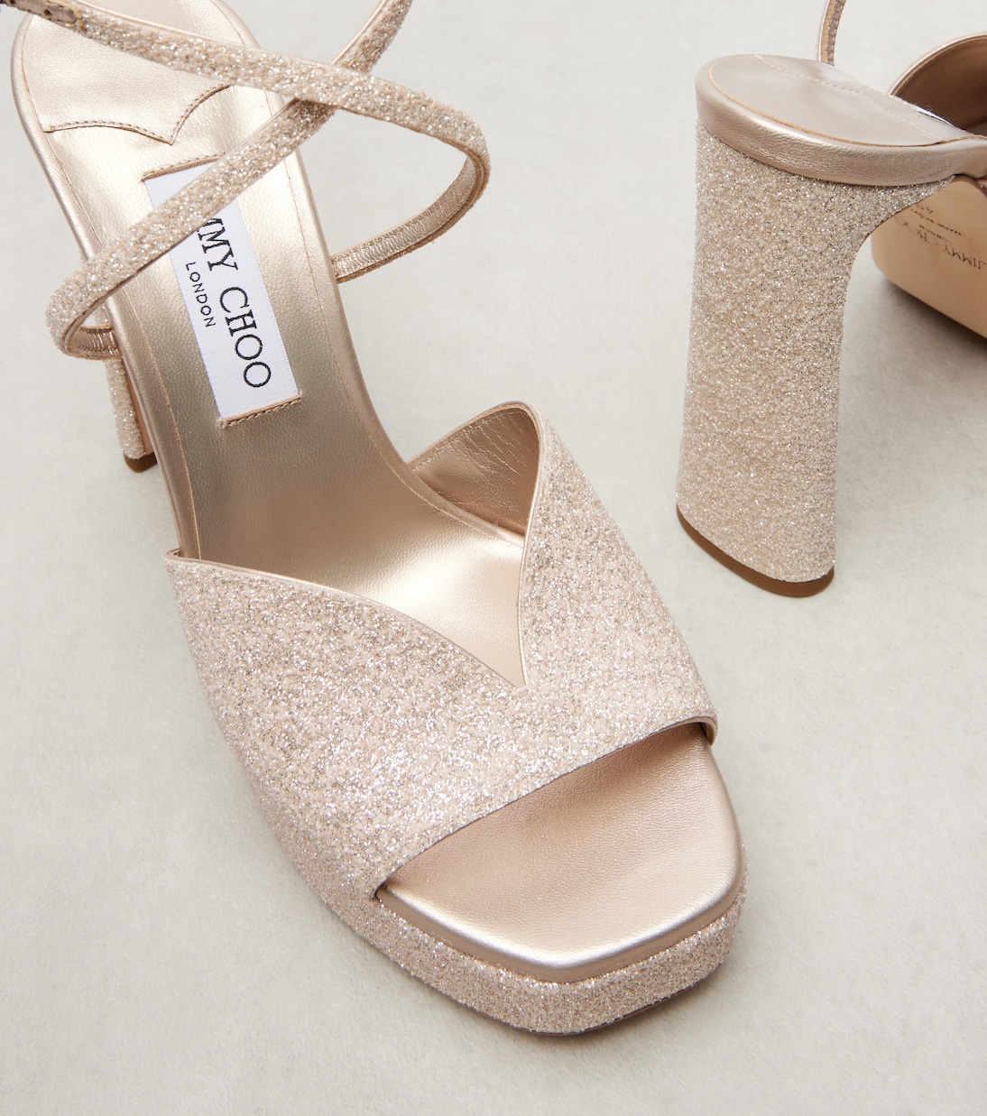 Karli 125 glitter platform sandals | Jimmy Choo