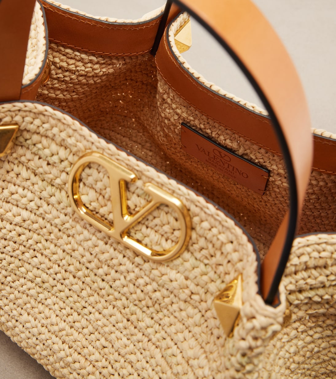 VLogo Small raffia tote bag | Valentino Garavani