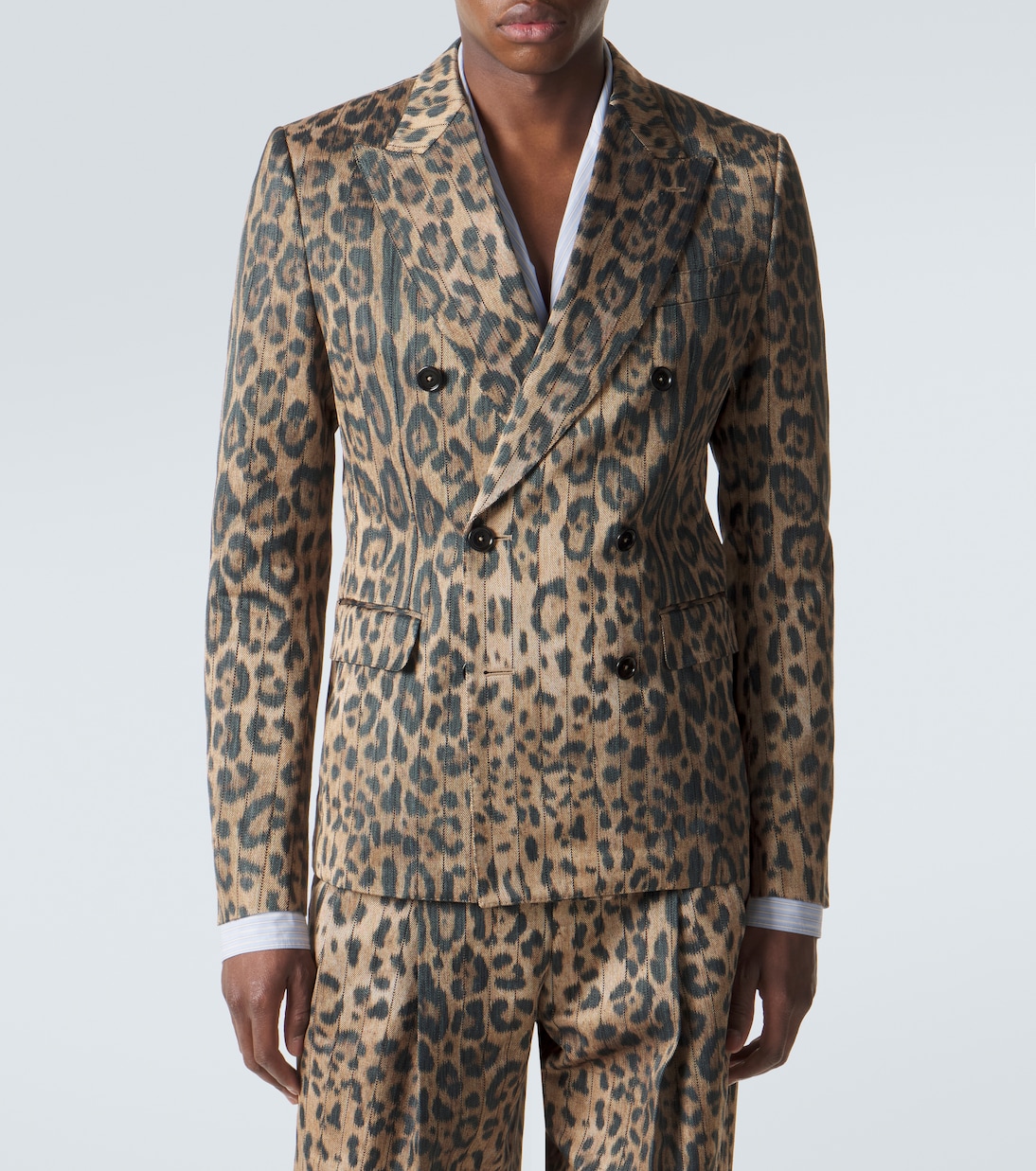 Leopard-print cotton-blend blazer | Dolce&Gabbana