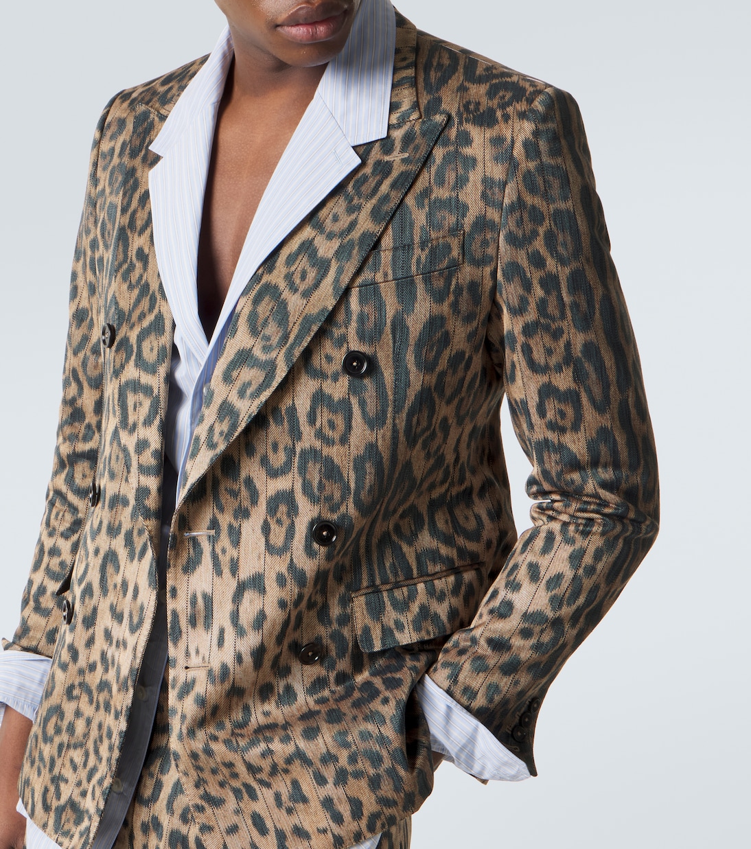 Leopard-print cotton-blend blazer | Dolce&Gabbana