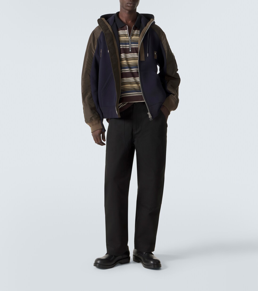 Cotton-blend and twill hoodie | Sacai