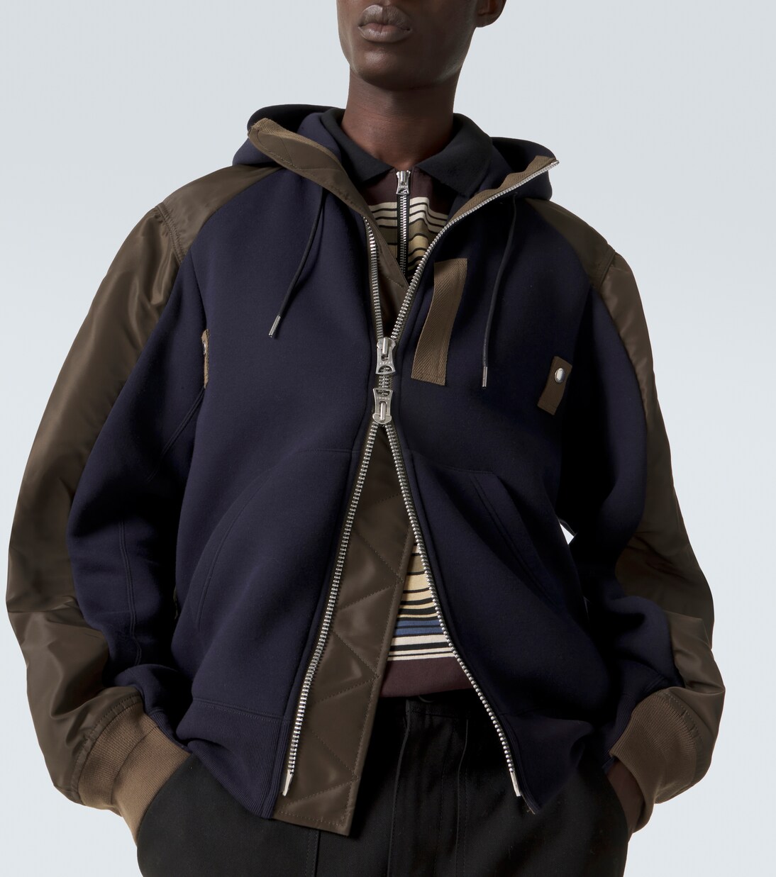 Cotton-blend and twill hoodie | Sacai