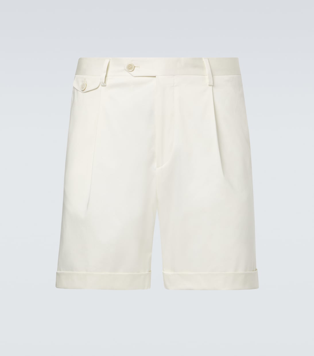 棉质混纺褶裥百慕大短裤 | Lardini