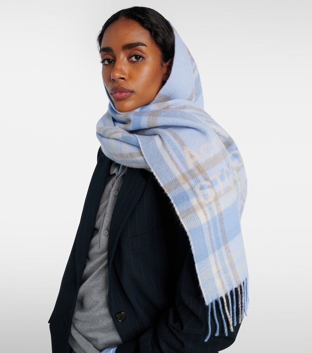 Logo checked wool scarf | Acne Studios