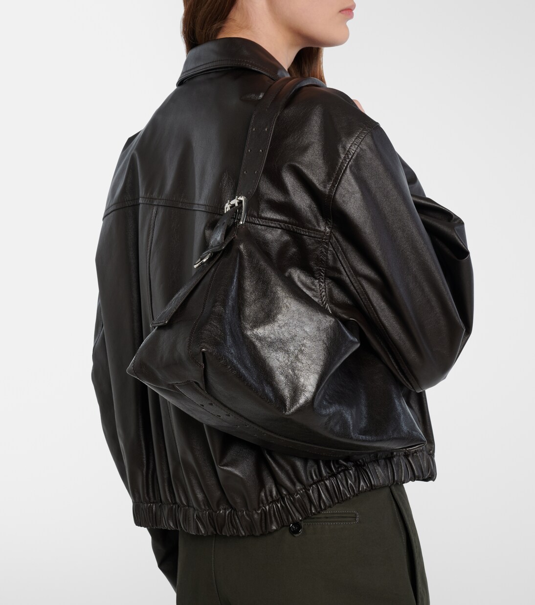 Belted leather shoulder bag | Lemaire