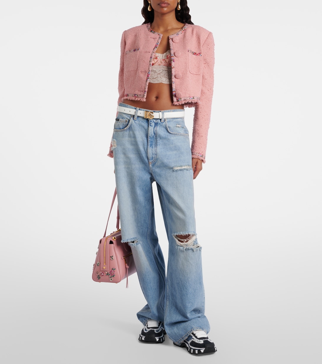 Runner distressed denim sneakers | Dolce&Gabbana