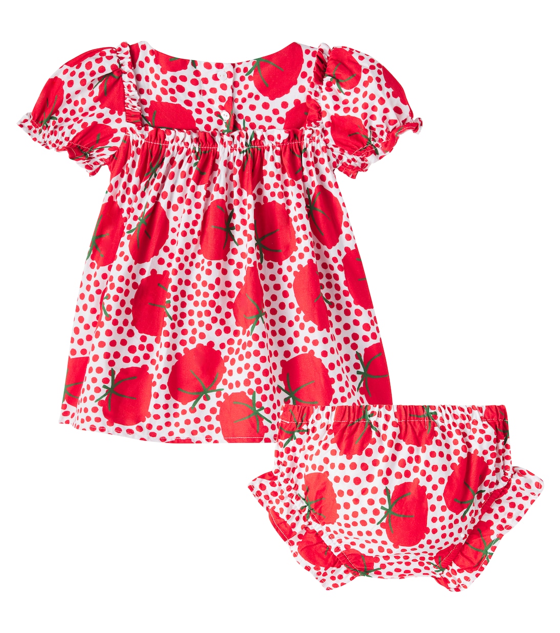 Baby printed cotton dress and bloomers set | Fábula