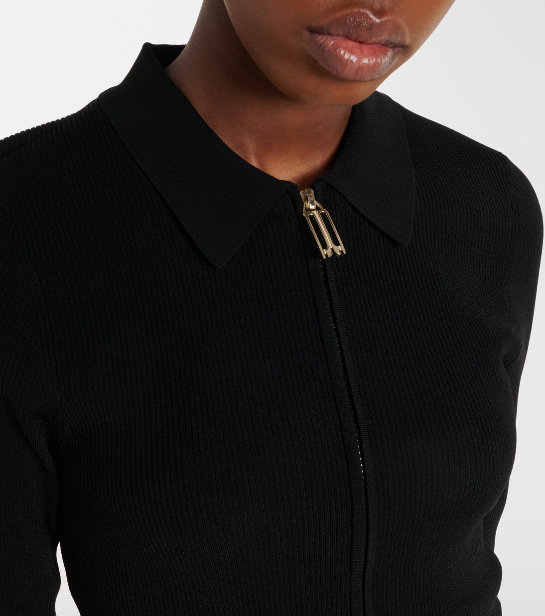 Mila ribbed-knit zip-up top | Victoria Beckham