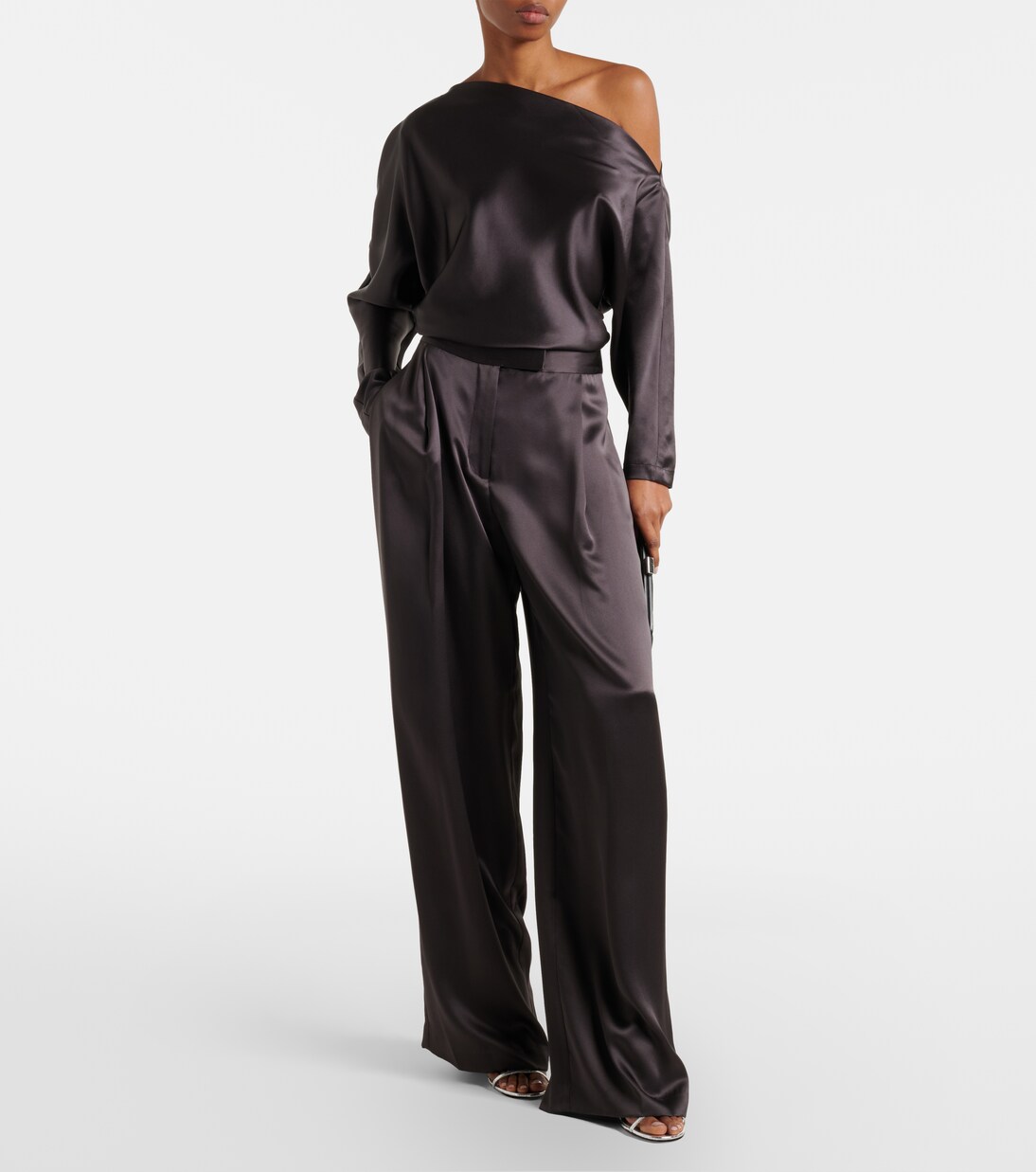 单肩真丝缎布上衣 | The Sei