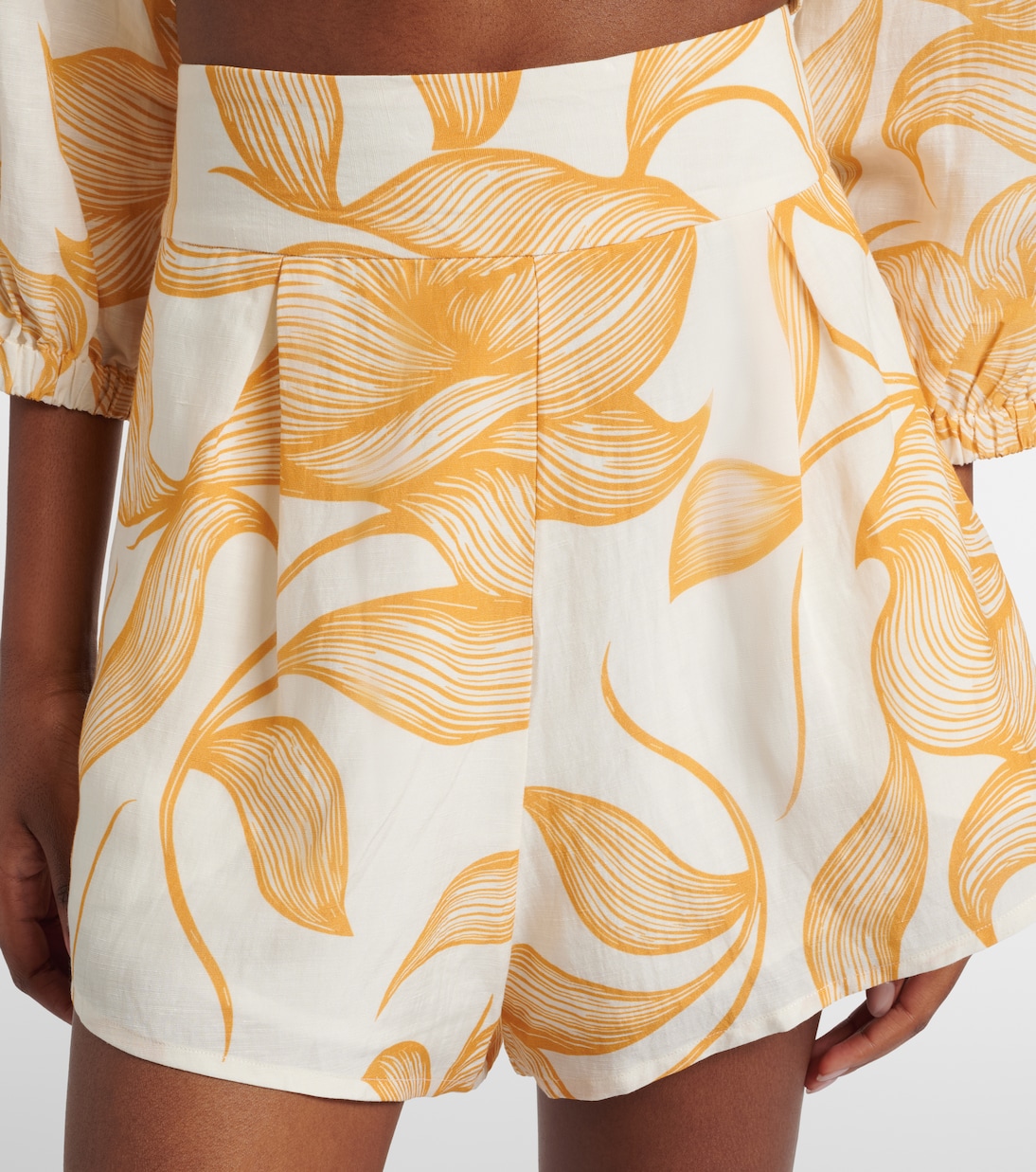 Shorts a gamba larga con stampa foliage | Adriana Degreas