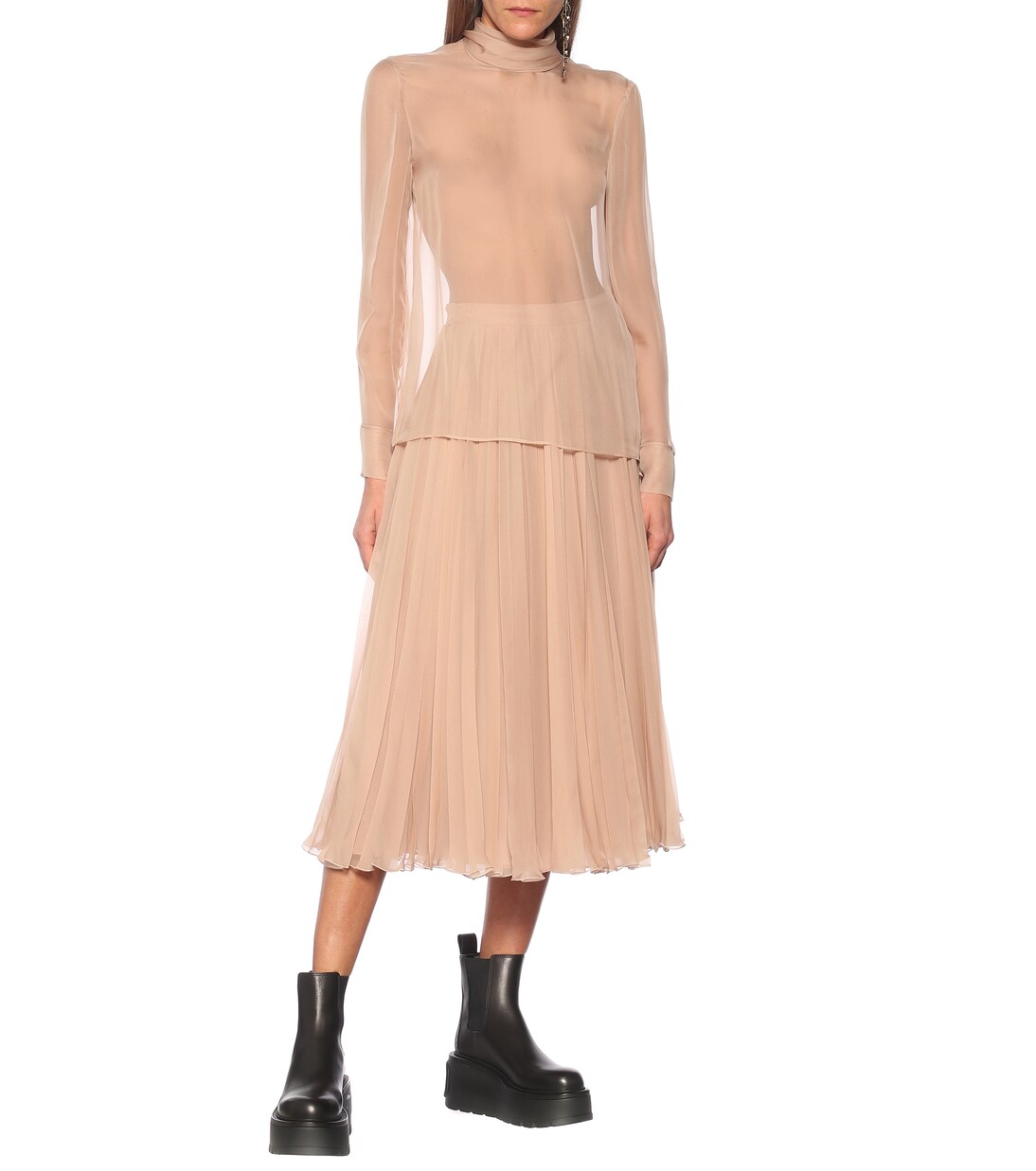 Valentino silk chiffon turtleneck top | Valentino