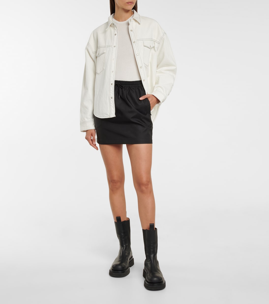 Minifalda de tiro alto ajustable | Wardrobe.NYC