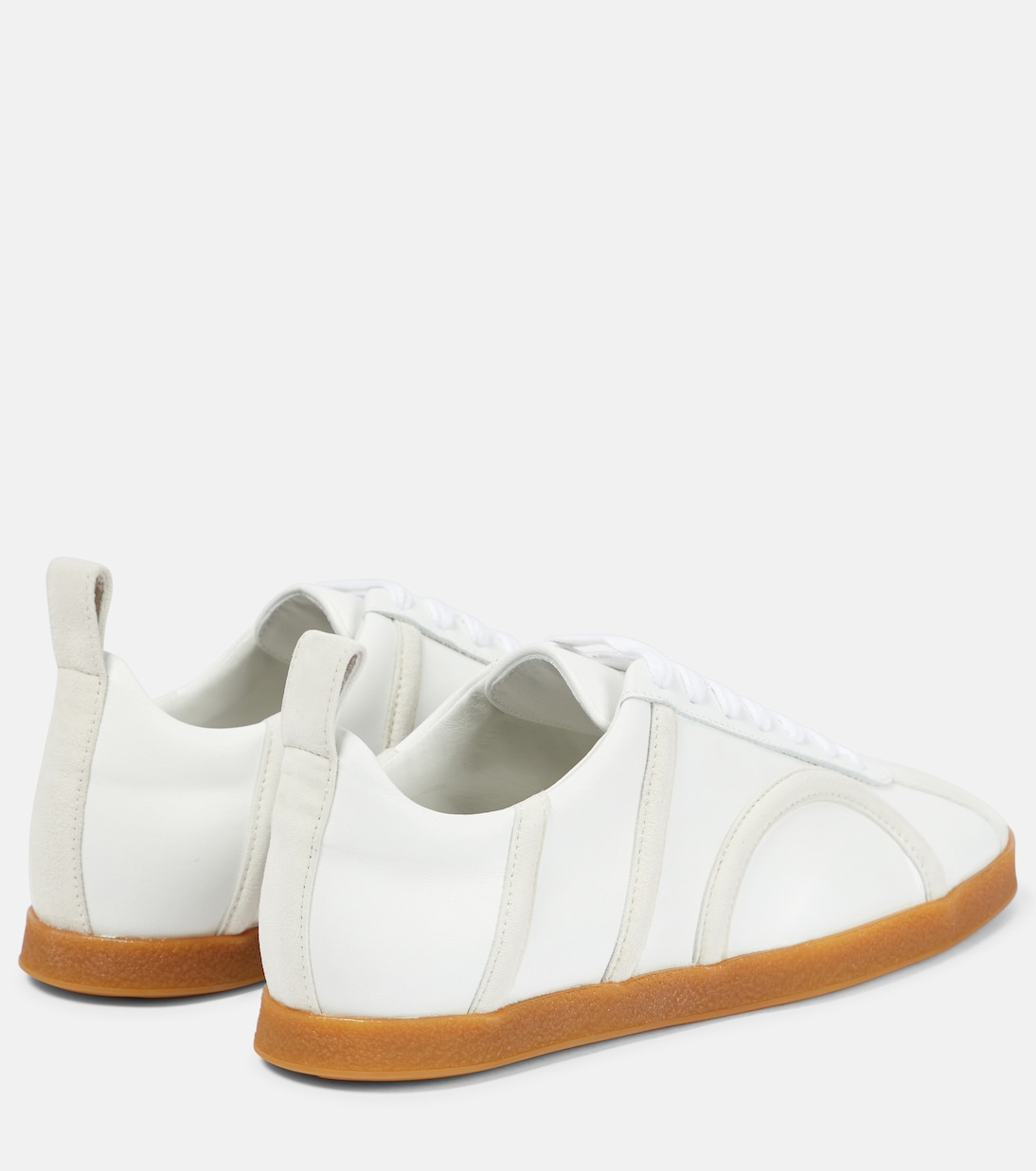 Suede-trimmed leather sneakers | Toteme