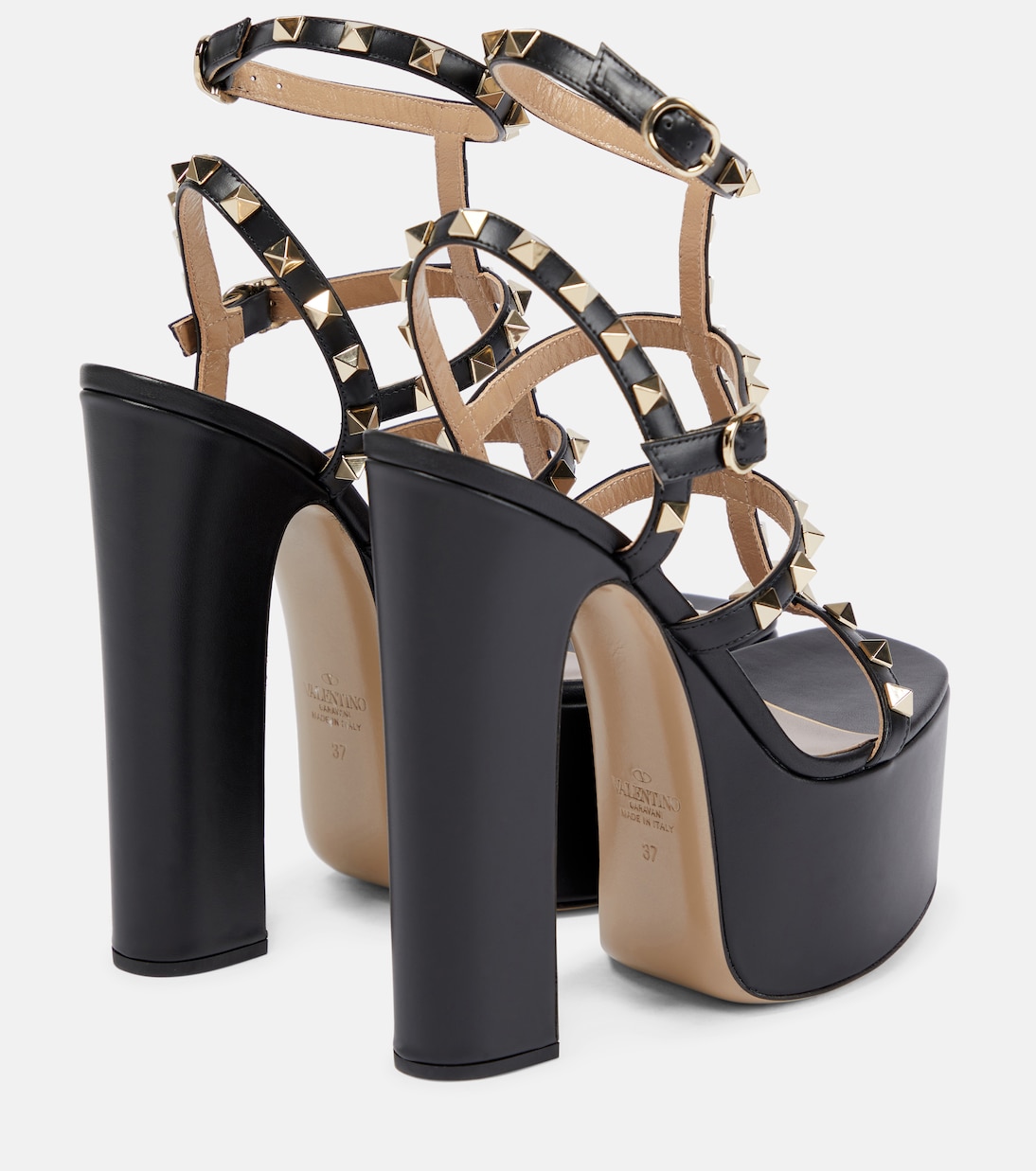 Sandales Rockstud à plateau en cuir | Valentino Garavani
