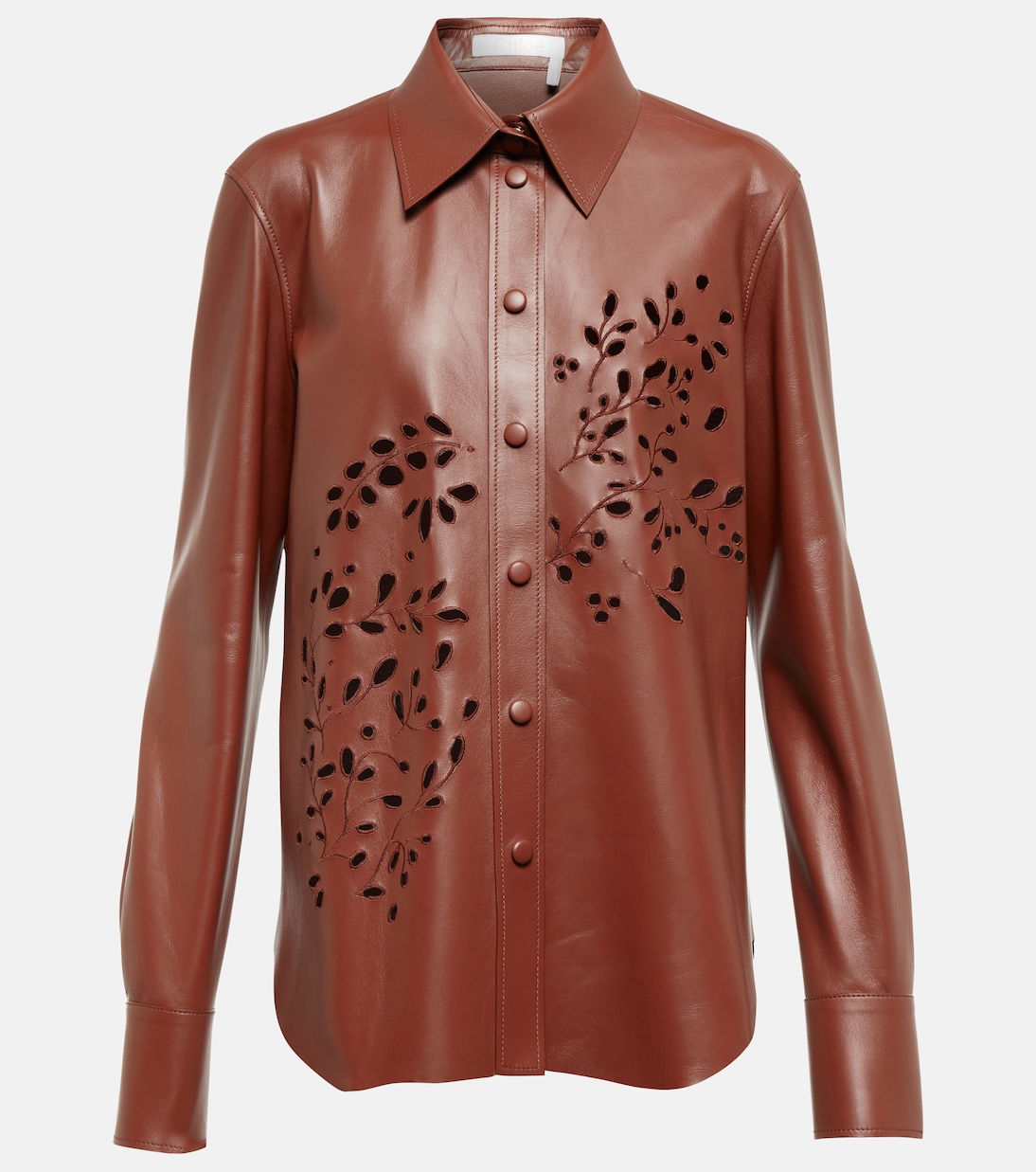 Laser-cut leather shirt | Chloé