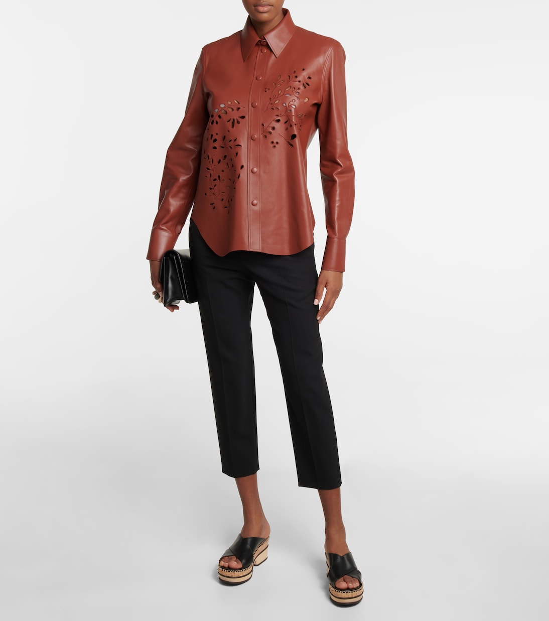 Laser-cut leather shirt | Chloé