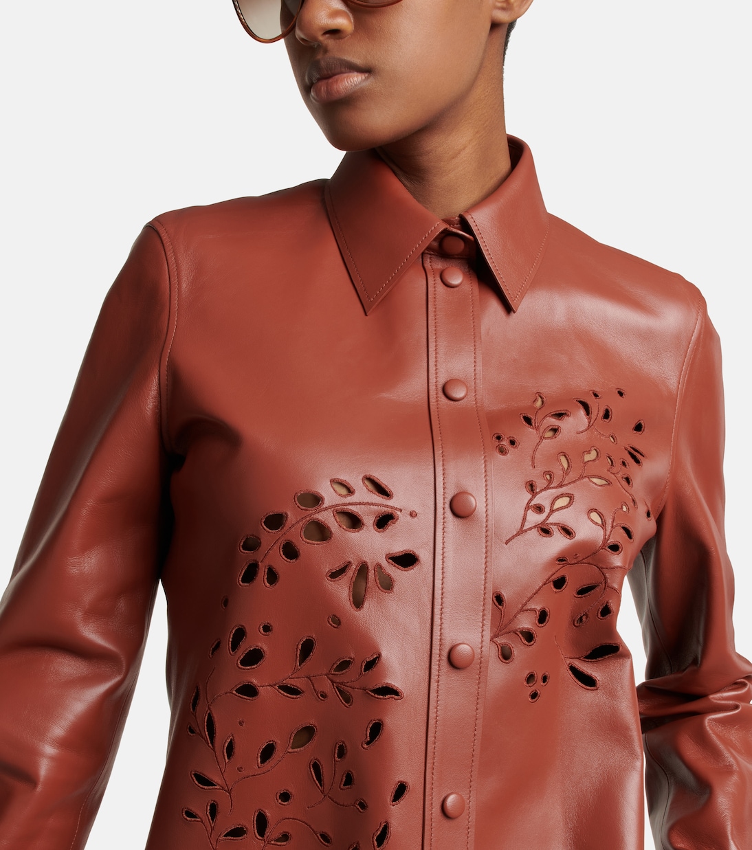 Laser-cut leather shirt | Chloé