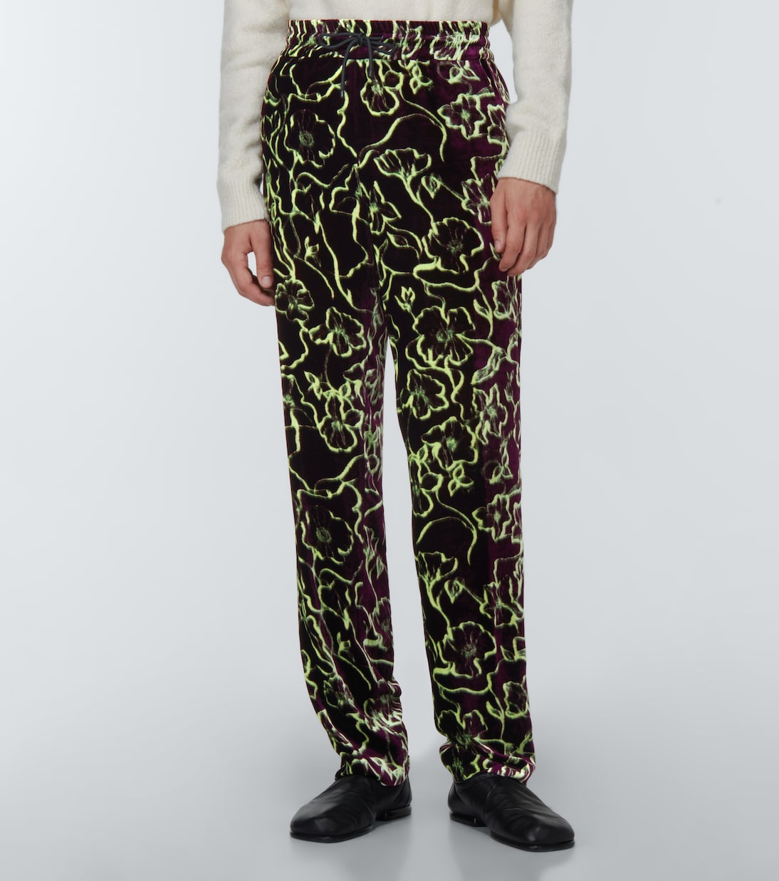 Pantaloni in misto seta con stampa | Dries Van Noten
