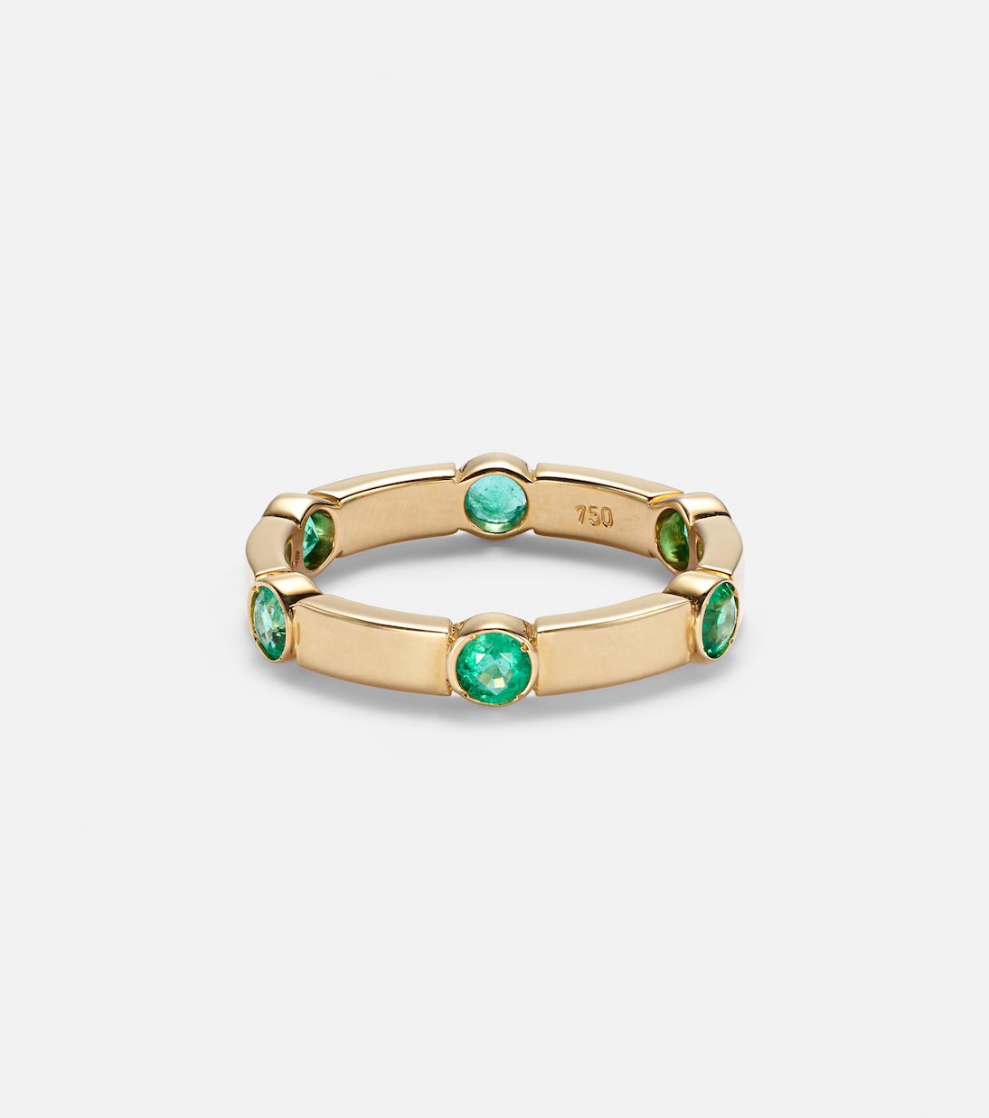 Bague Stepping Stone en or jaune 18 ct et émeraudes | Ileana Makri