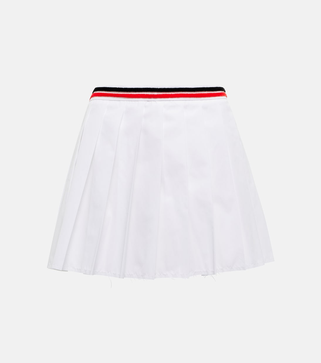 Mini-jupe plissée en coton mélangé | Miu Miu