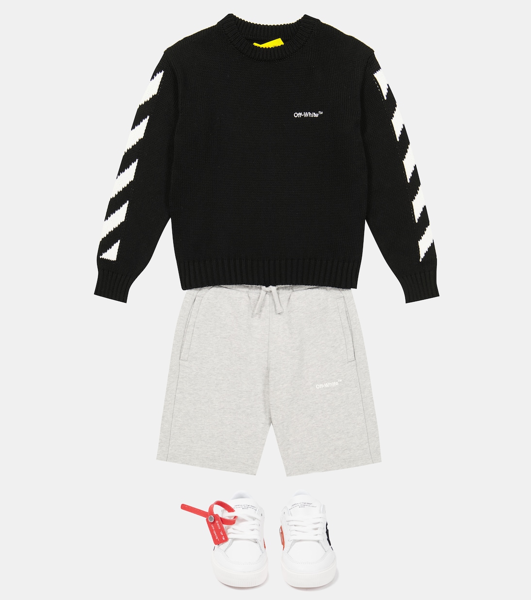 Pullover in cotone con logo a intarsio | Off-White Kids